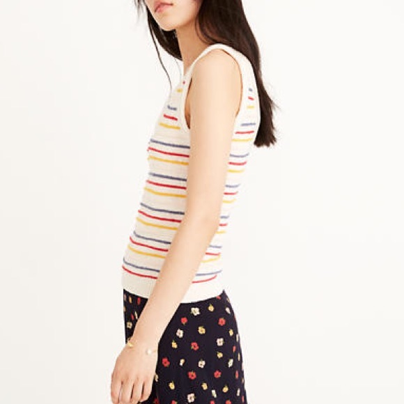 NWT Madewell Scoop Sweater Tank in Allgood Stripe - Picture 5 of 11